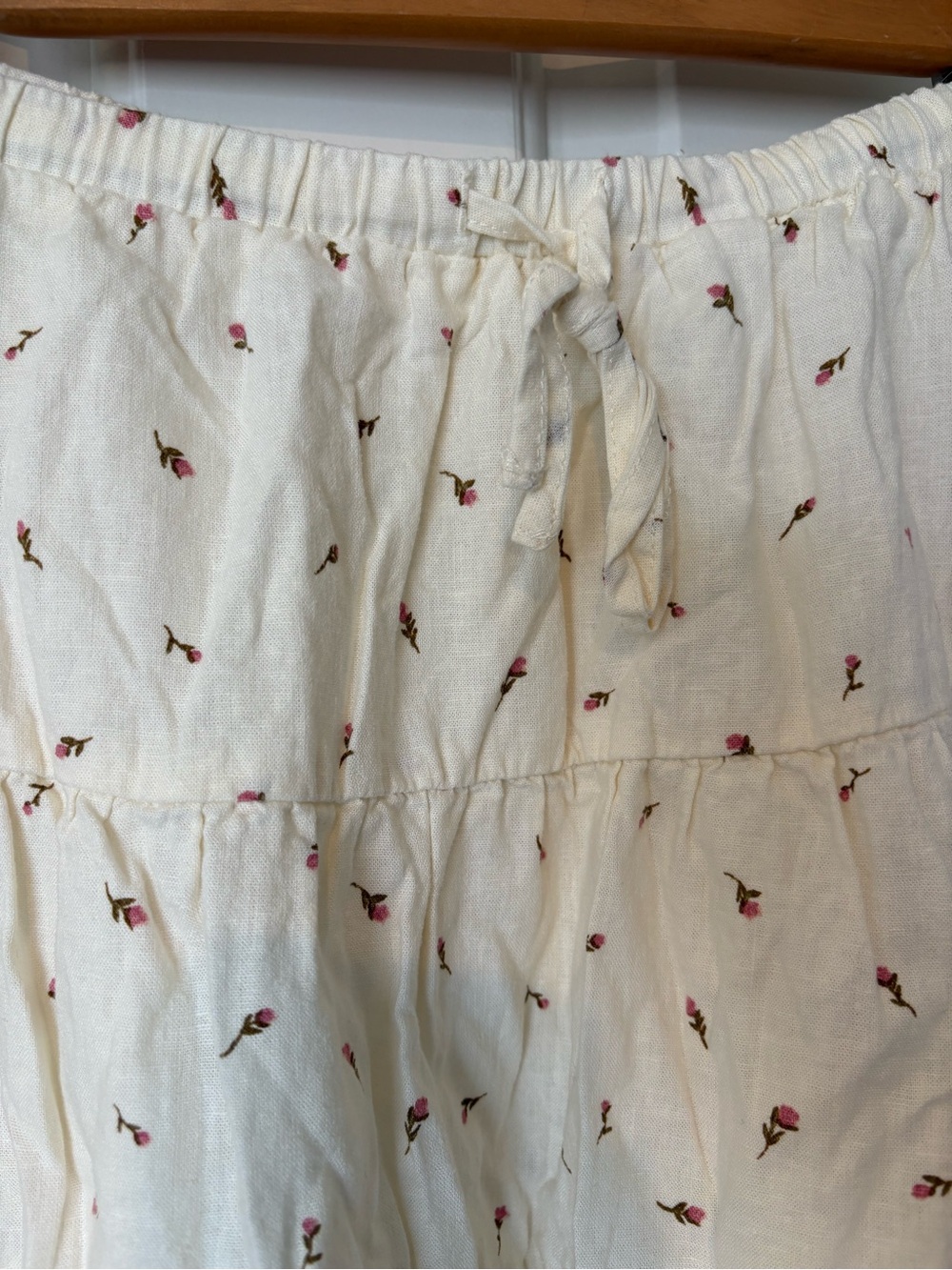 Cotton on Floral Tiered Skirt with Pink Rose Buds